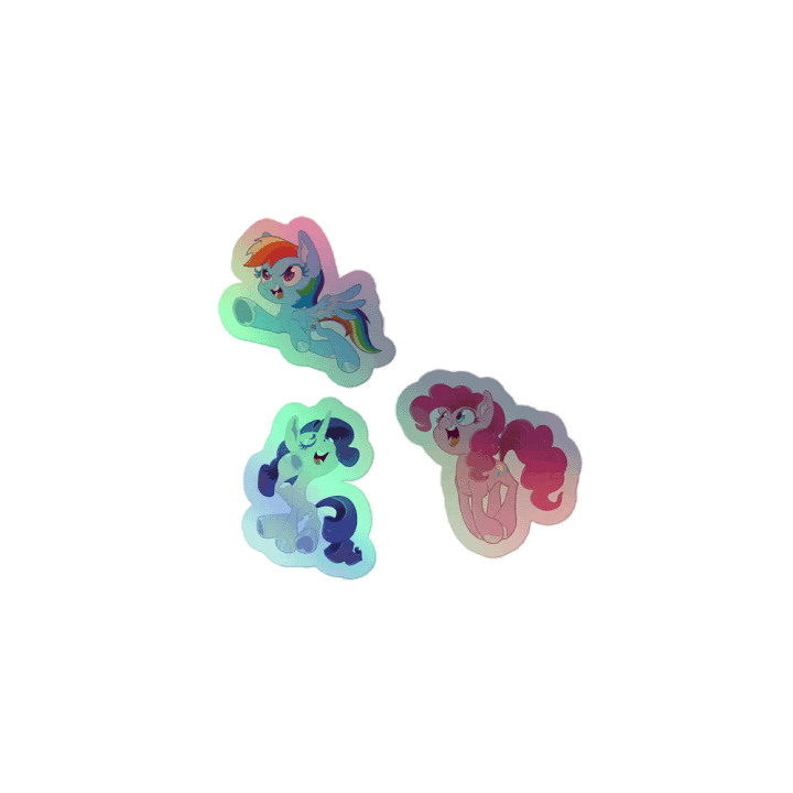PIknie, Rainbow, Rarity holographic stickers product image (1)