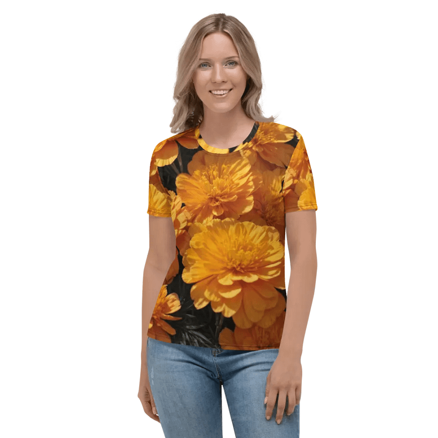 Marigold Mosaic: Vibrant Blooms Tees product image (3)