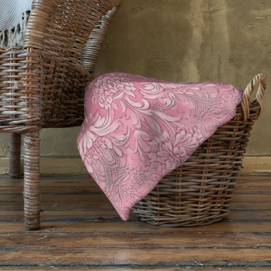 Pink Damask Blanket product image (10)