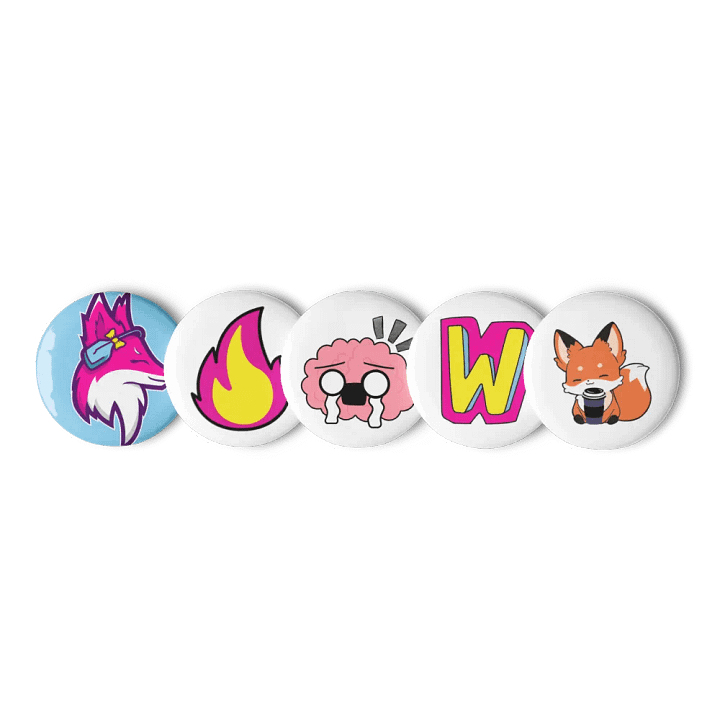 FoxyMandy Emotes Button Pins Set product image (1)