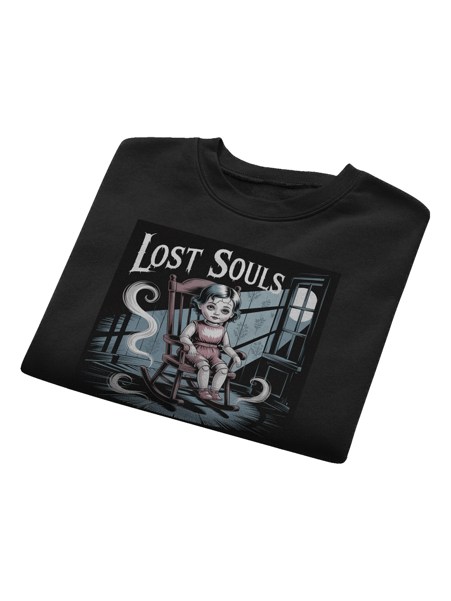 Lost Souls Women's Fleece Crop Sweatshirt - Black Gothic Doll Design by Midnight Veil Designs product image (8)