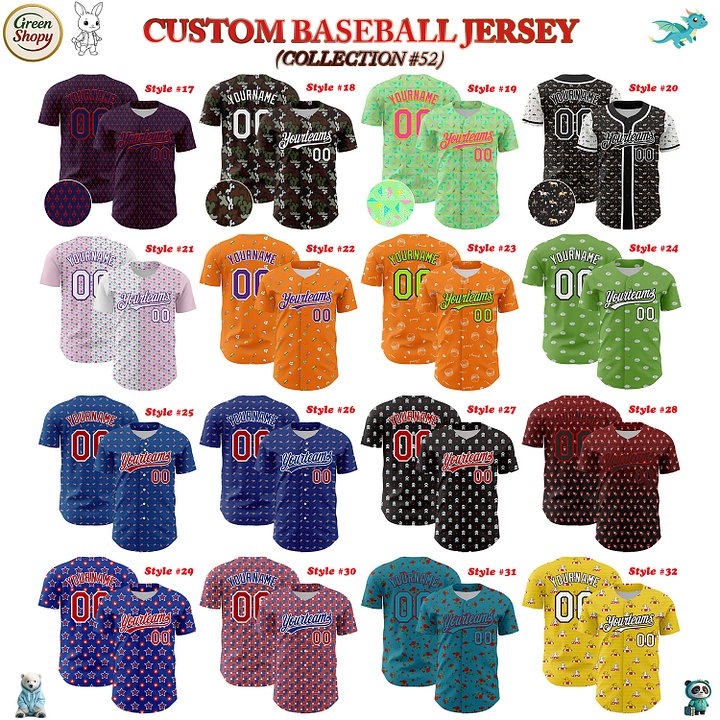 Authentic Baseball Jersey, Custom Baseball Jersey, Personalized Sport Jersey, Colorful, Number, 3D Cute, Gift For Kid product image (182)