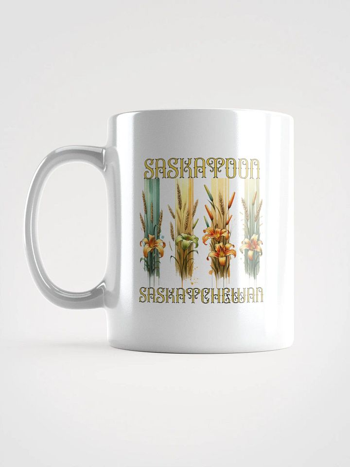 Saskatoon Saskatchewan 4 Vertical Tiger Lily Wheat Art Deco Mug product image (1)