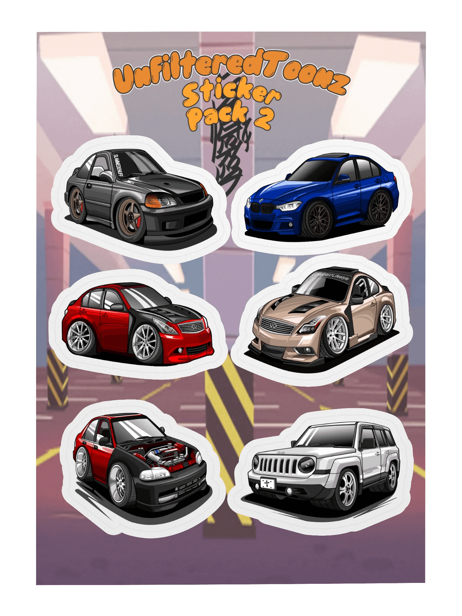 Unfiltered Toonz Car Sticker Pack 2 (Indoor) product image (3)