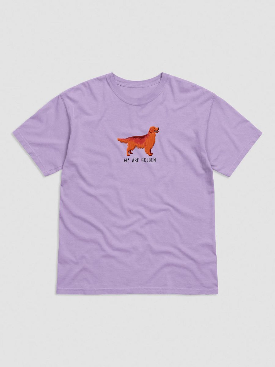 We Are Golden T-Shirt(Embroidered) of a Golden Retriever(Red) product image (1)