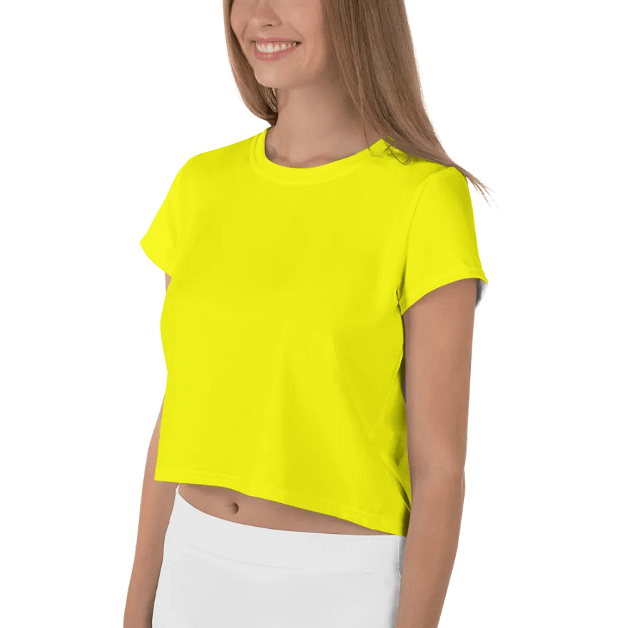 Plain Color Yellow Crop Tee product image (7)