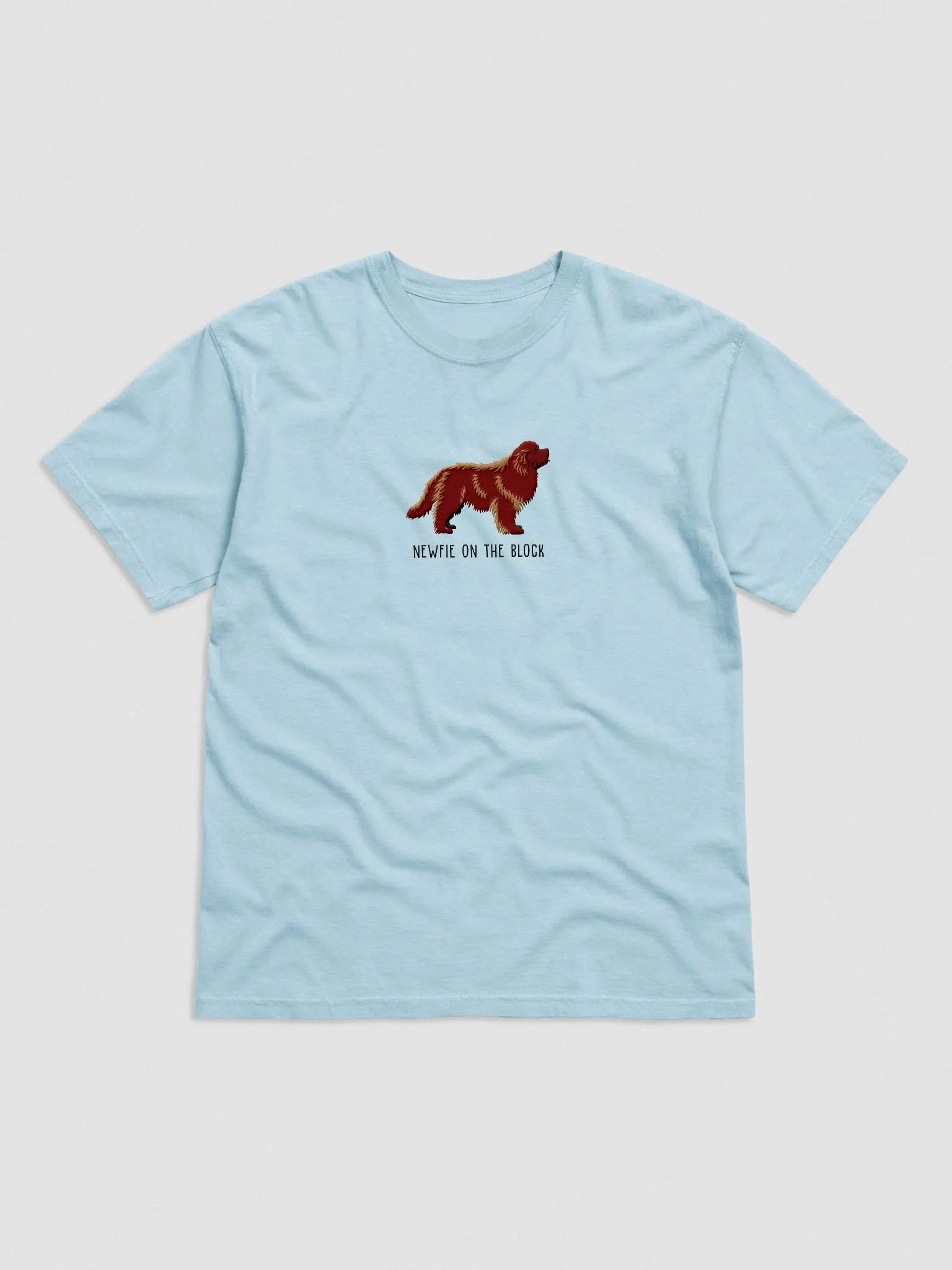 Newfie on the Block T-Shirt(Embroidered) of a Newfoundland(Brown) product image (4)