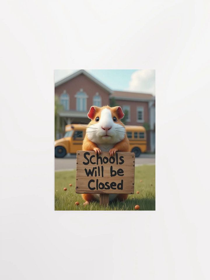 "Guinea Pigs Invade a School – Schools Will Be Closed" Poster product image (1)