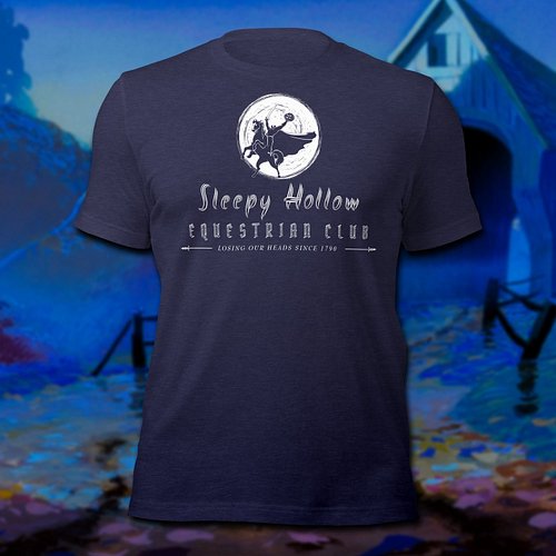 For Spooky Season,
Join the Sleepy Hollow Equestrian Club with this shirt featuring its Headless Mascot! Part of The 