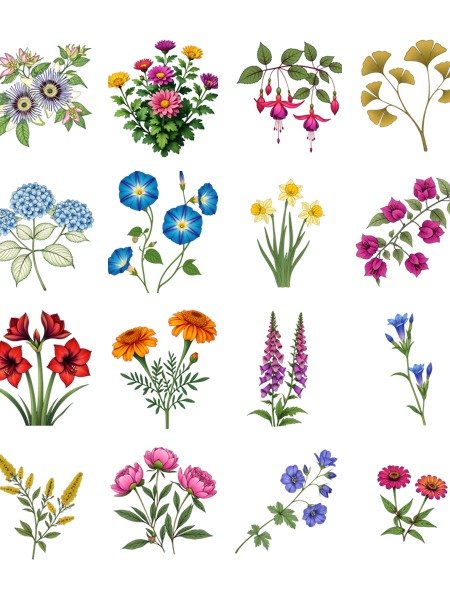 Botanical Wild Flowers Bundle | SVG, AI, PNG Clipart | Floral Designs Like on Etsy – Buy Direct & Save product image (6)