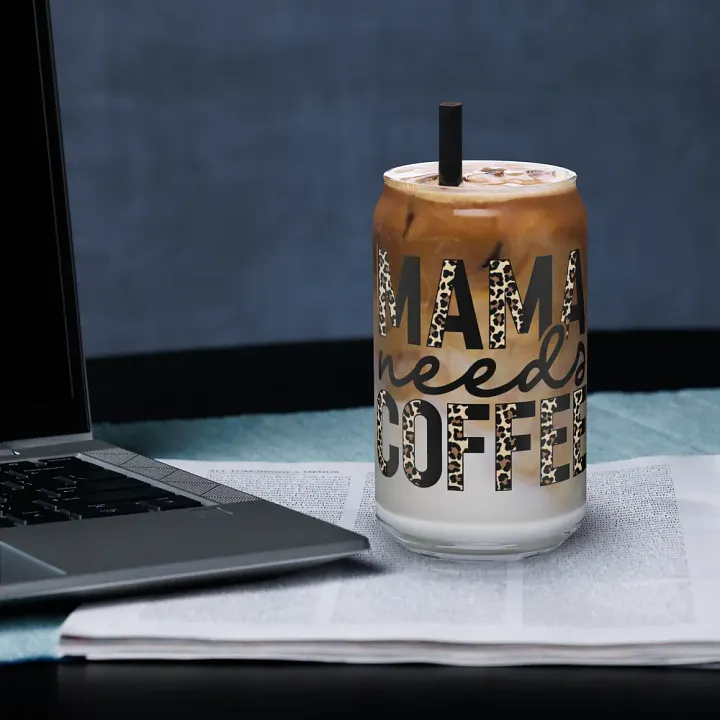 Leopard Print Mama Can-Shaped Glass product image (1)