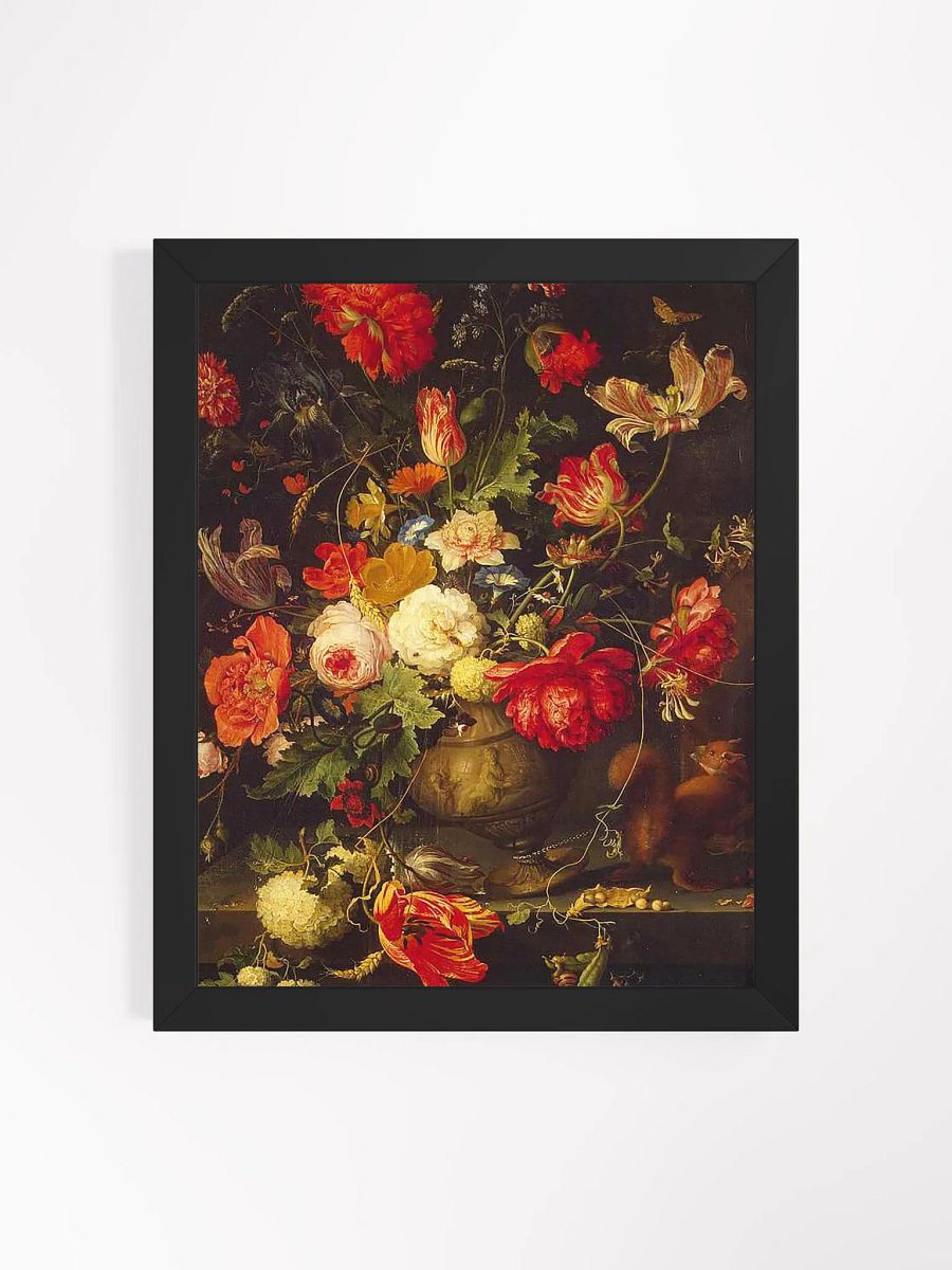 Baroque Floral Still Life with Red and White Blooms – Vintage Oil Painting Wall Art product image (1)