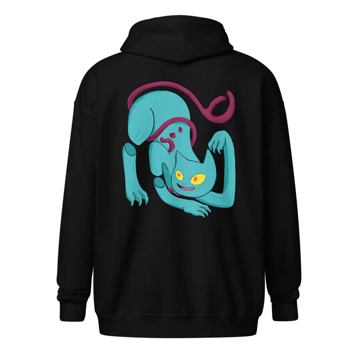 Demon Cat With Text on the Front Classic Zip Hoodie Multicolor product image (2)
