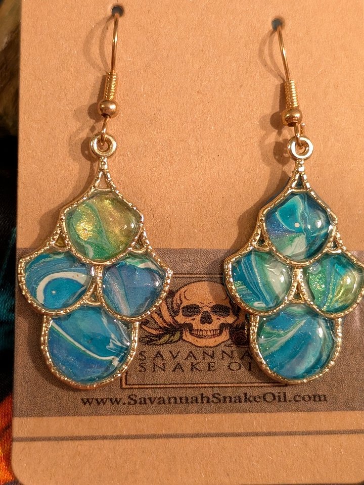 Scales of the Seen & Unseen: Mermaid Paint Skin Drop Earrings product image (2)