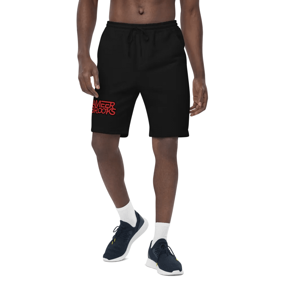 Main Logo Red and Black Fleece Shorts product image (5)