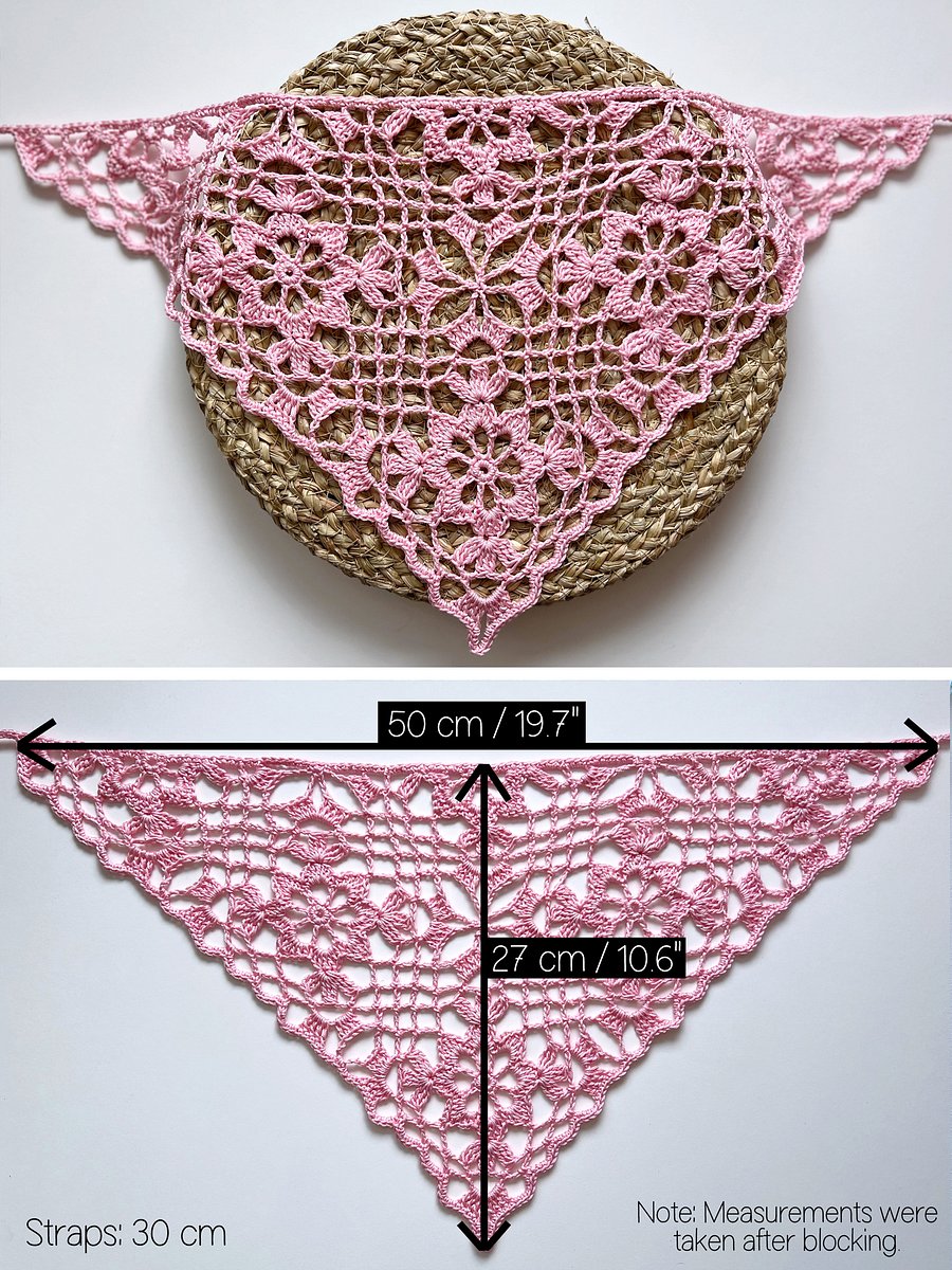 Crochet Pattern: Lacy Bandana with Flower Squares V2 product image (3)