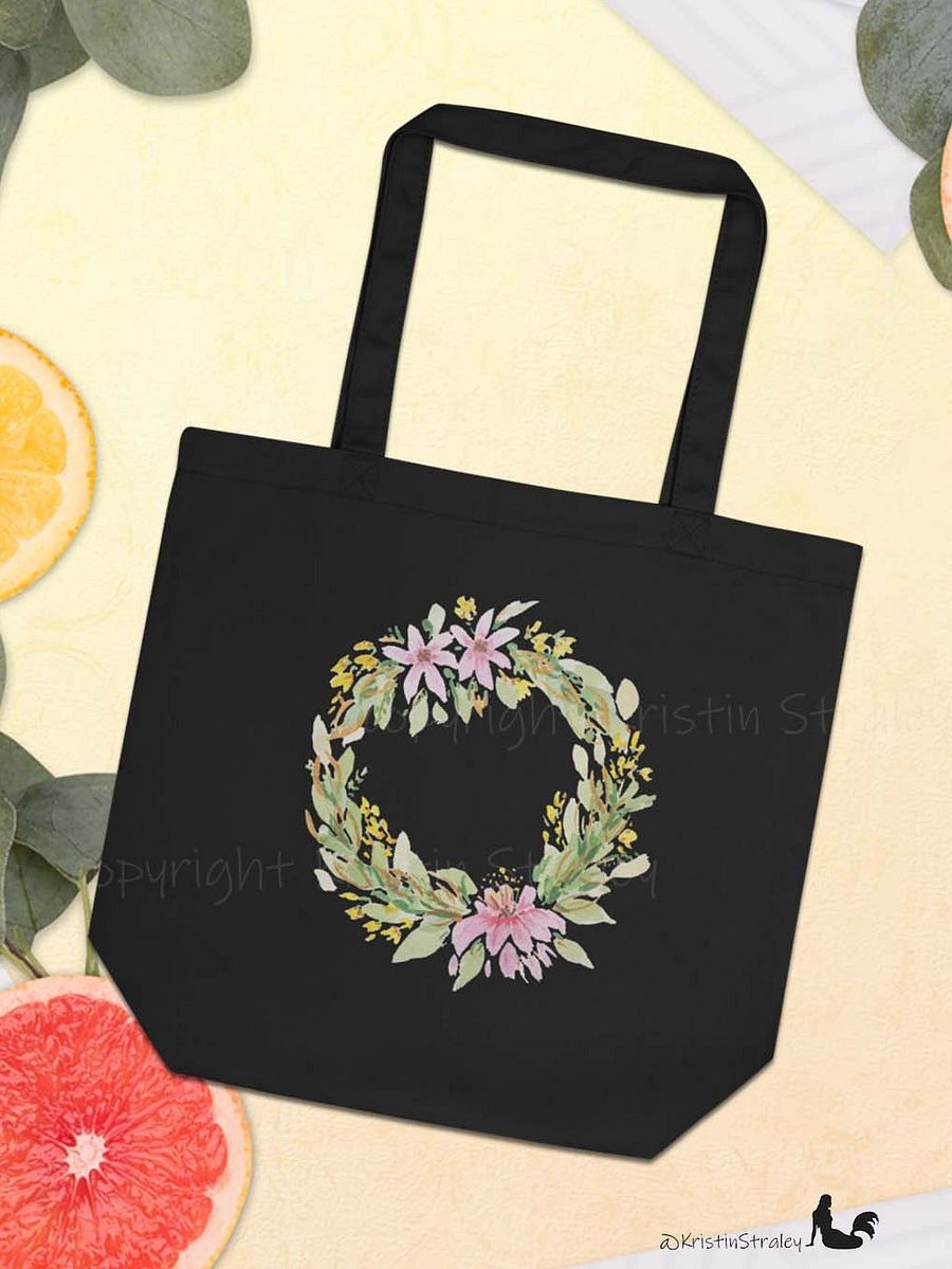 Floral Wreath Eco Cotton Tote Bag product image (7)