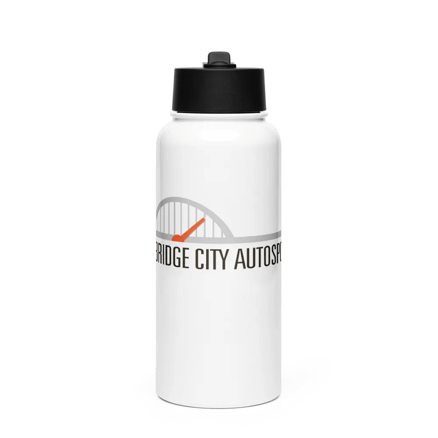 BCA Logo metal water bottle with built in straw lid product image (1)