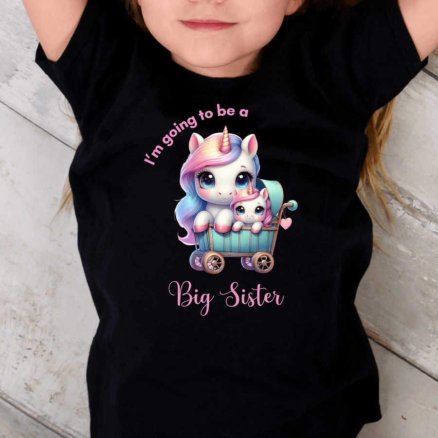 Big Sister Pregnancy Announcement Tshirt - Unicorns product image (3)