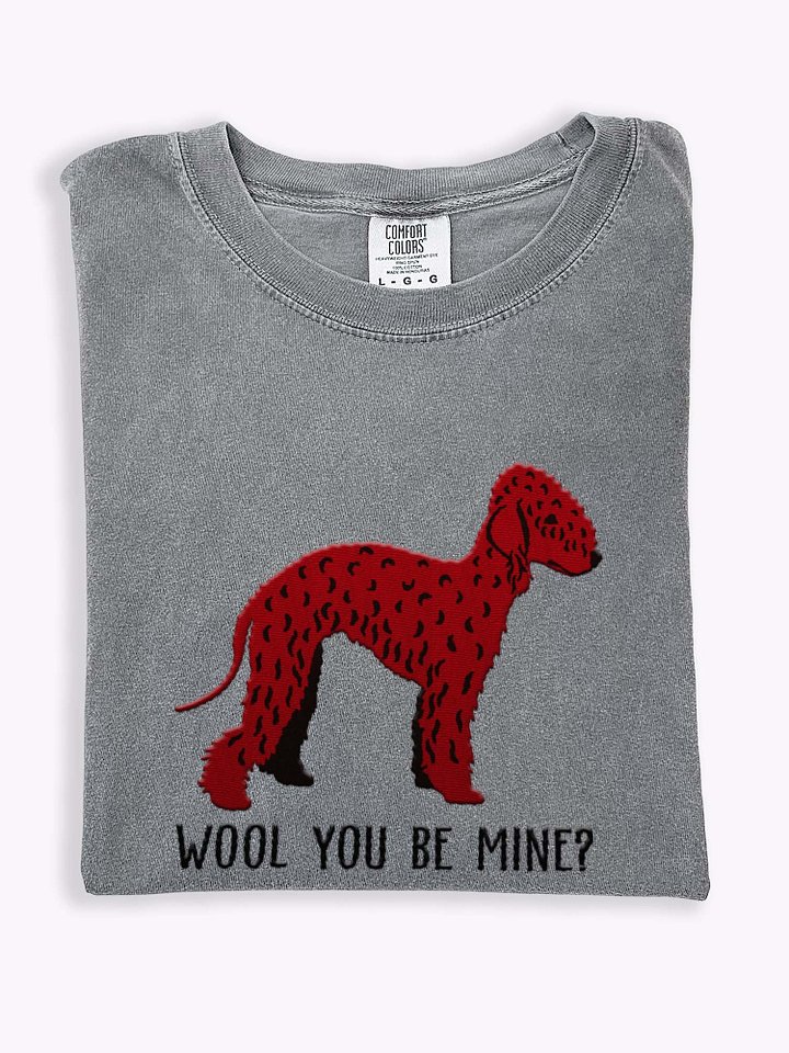 Wool You Be Mine? T-Shirt(Embroidered) of a Bedlington Terrier(Chocolate) product image (1)