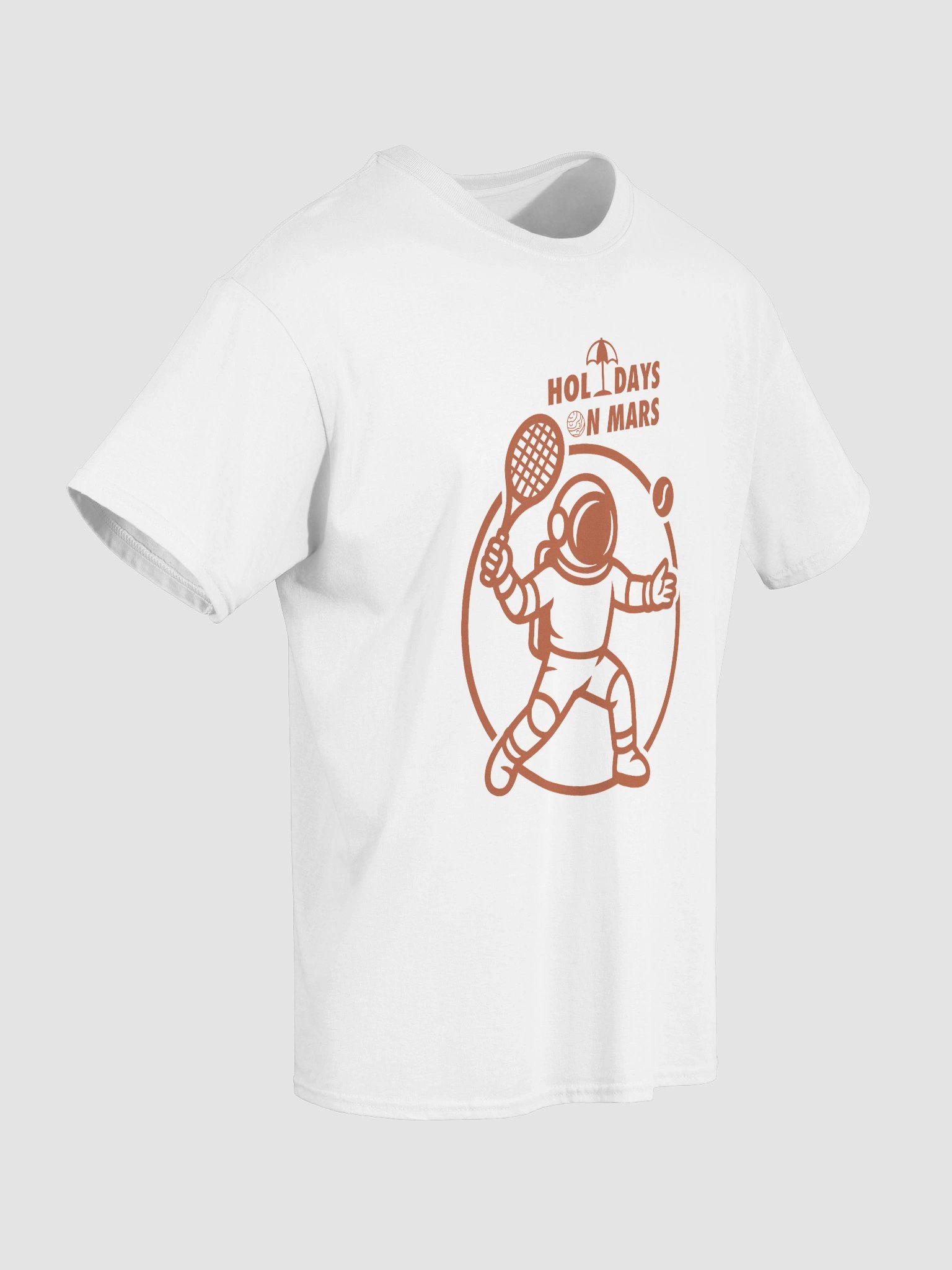 Holidays On Mars | Astronaut Tennis Player Logo Orange T-shirt product image (4)