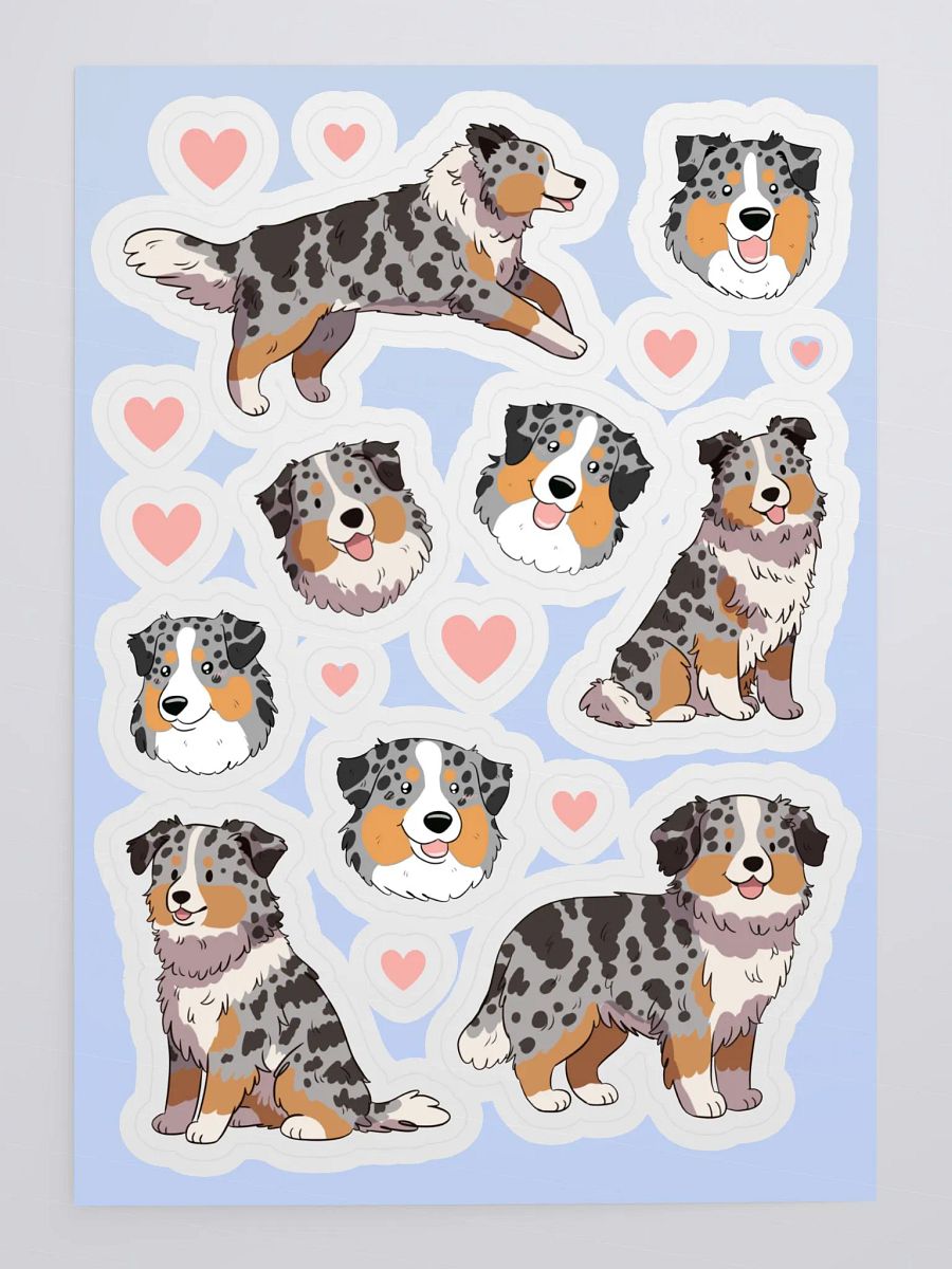 Australian Shepherd Love Sticker Sheet product image (4)