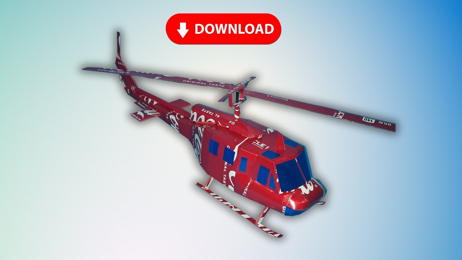 Soda Can Helicopter UH1 Huey DIGITAL Plans product image (1)