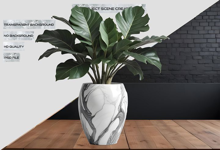 Marble Eternal – Luxury Marble Planter PNG product image (2)