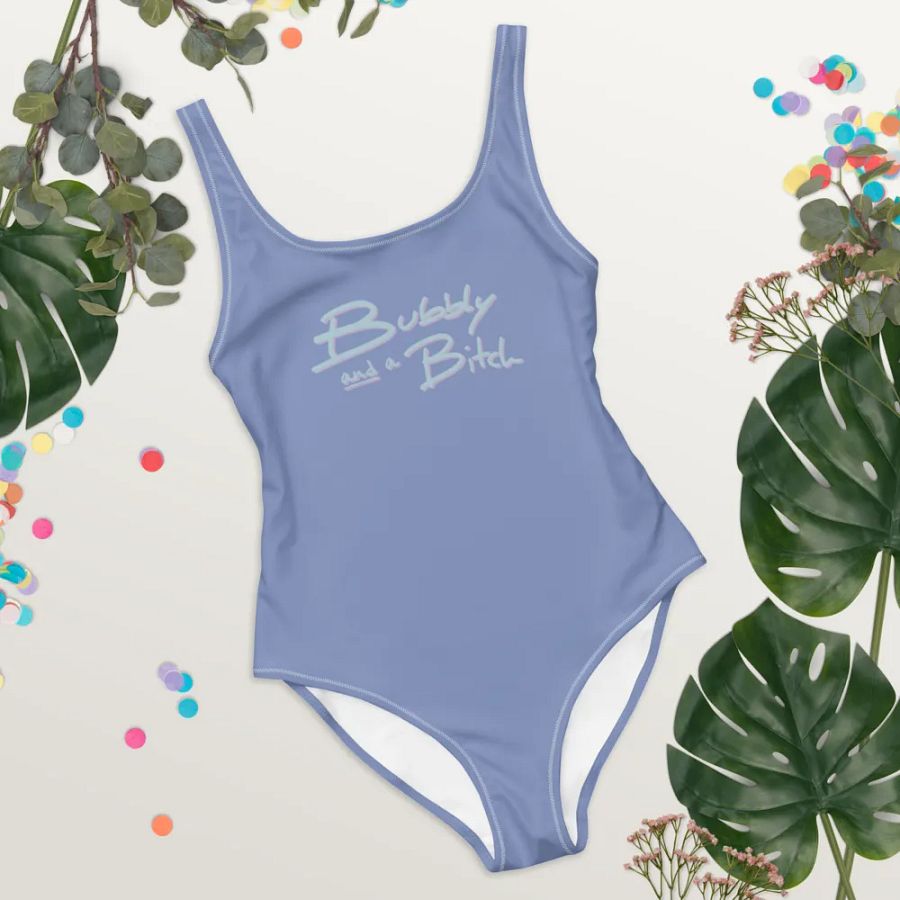 Bubbly and a B*tch (cotton candy shadow design) one piece swimsuit product image (3)