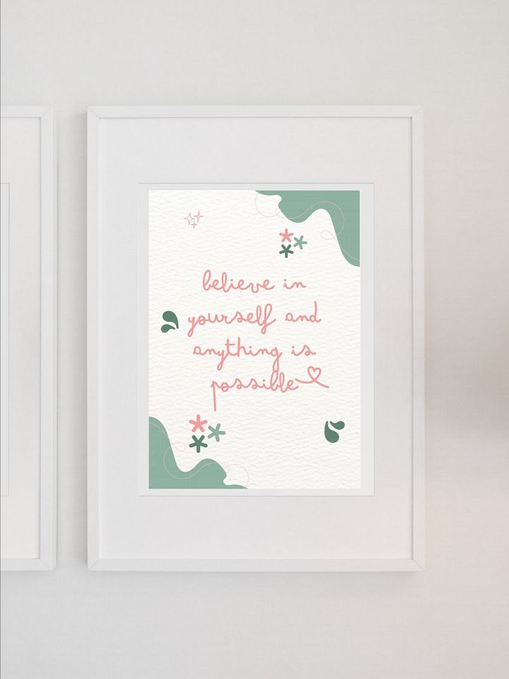 Inspirational Quote Wall Art - 'Believe in Yourself' Motivational Poster, Minimalist Home Decor, Positive Affirmation Print Gift Present product image (1)