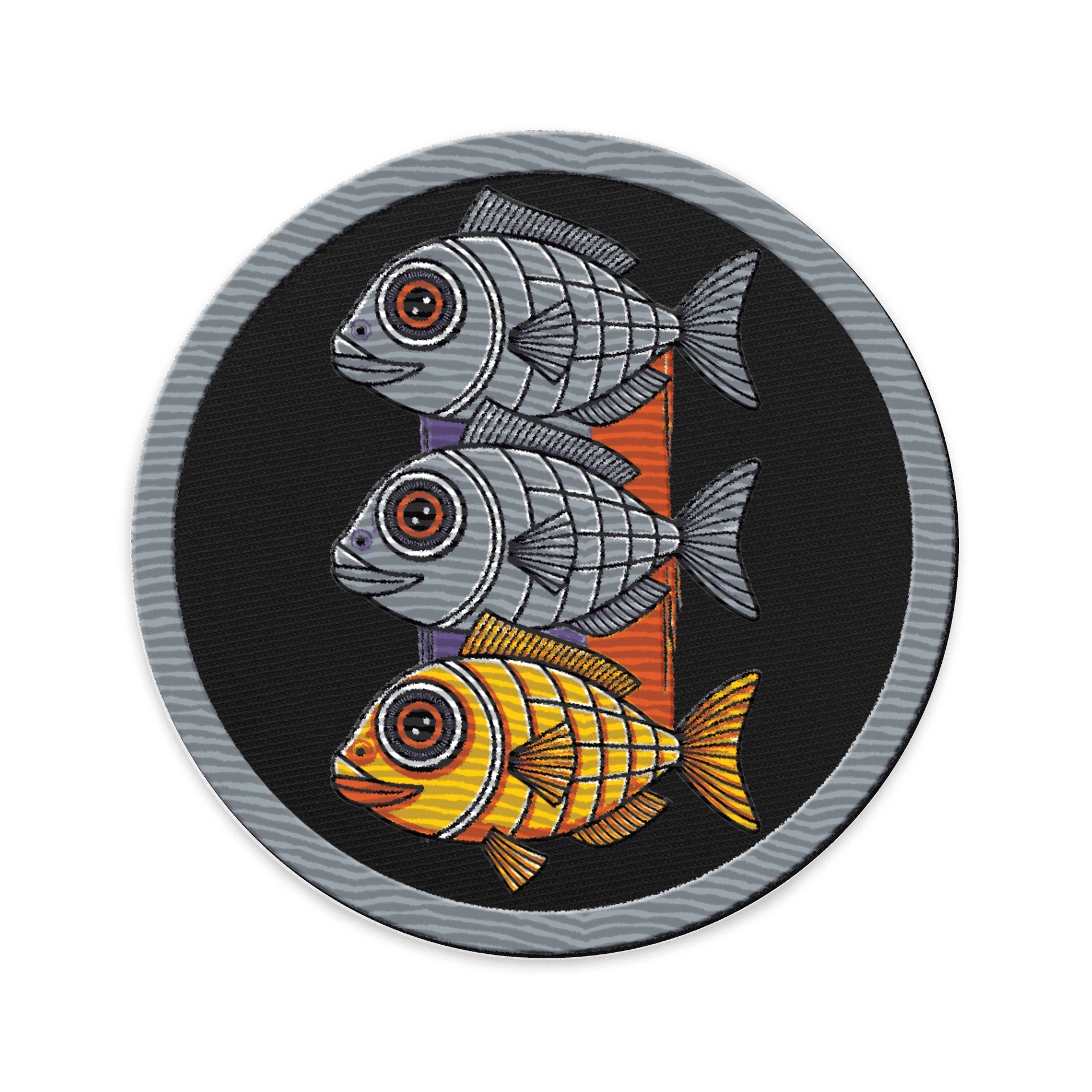 Vibrant Fish Trio Embroidered Patches product image (1)