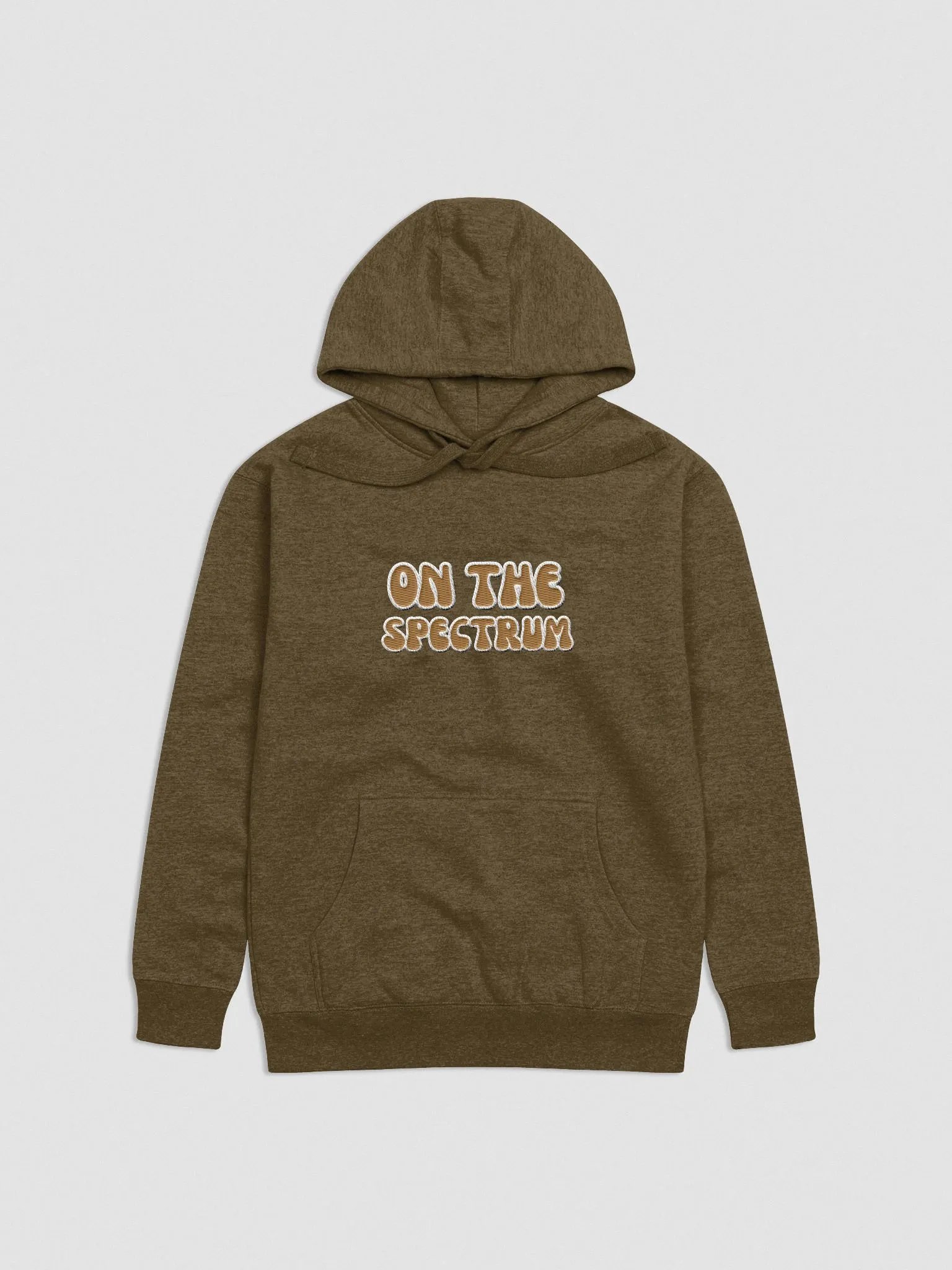 ON THE SPECTRUM lined design (lg., white and brass) embroidered heavyweight hoodie product image (9)
