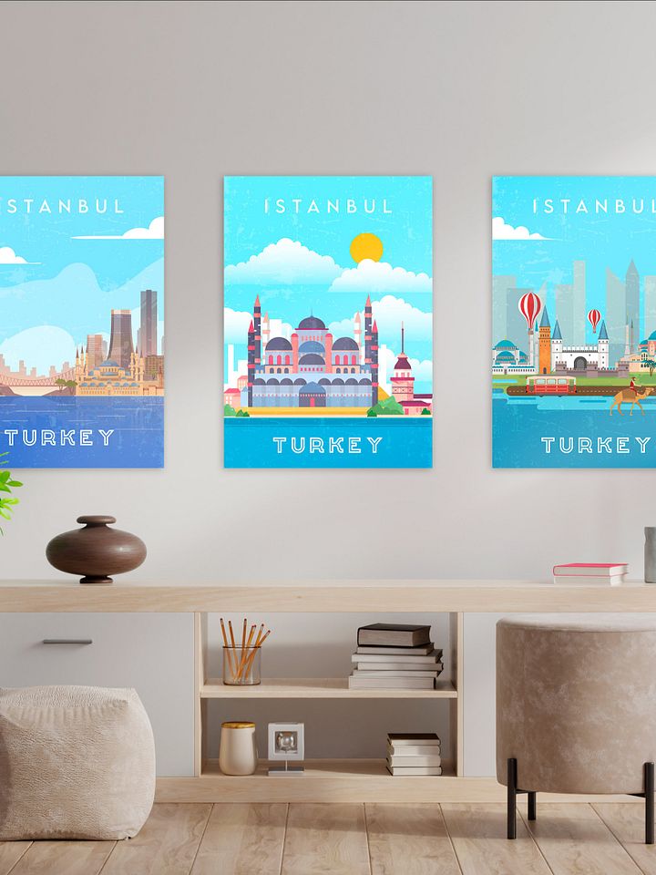 Istanbul, Turkey — Retro travel minimalist poster, retro travel art, retro travel wall art, vector art product image (2)