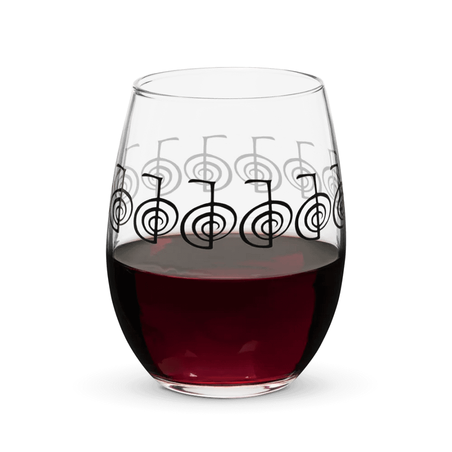 Drinking glass with Reiki healing symbol surrounding entire glass product image (11)