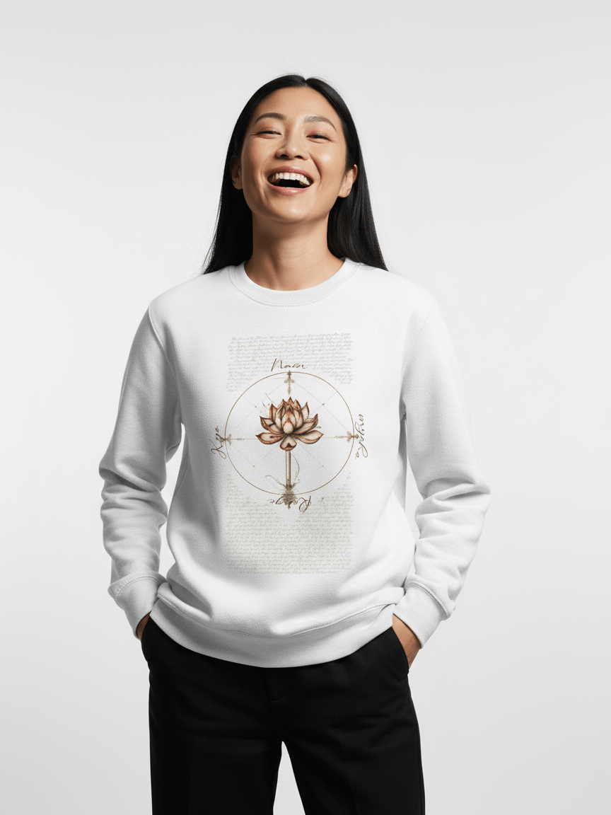 Nam Myoho Renge Kyo “Lotus da Vinci” Crewneck Sweatshirt product image (3)