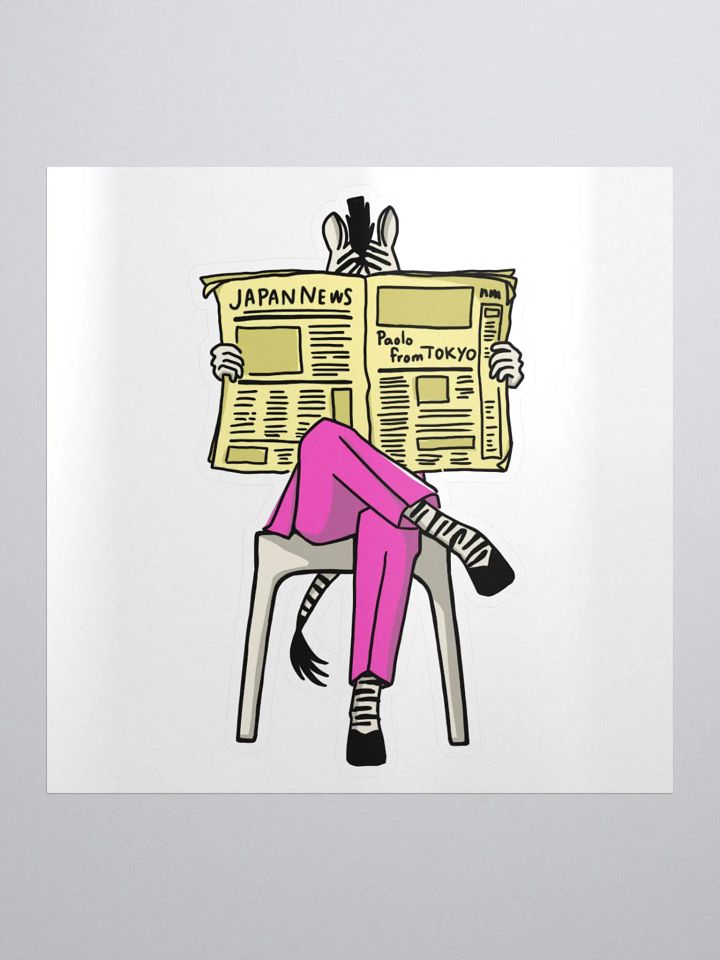 Newspaper Zebra Sticker product image (1)