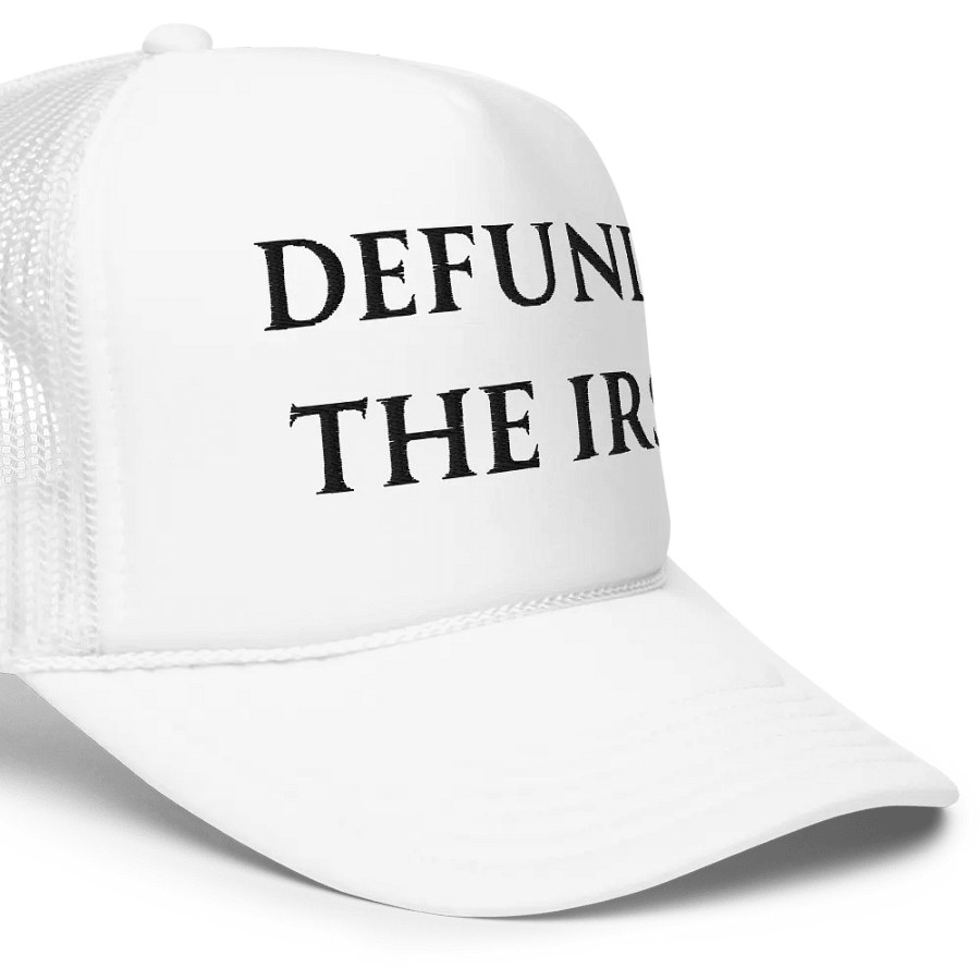 Defund the IRS GOAT MODE Embroidered Trucker Hat White product image (5)