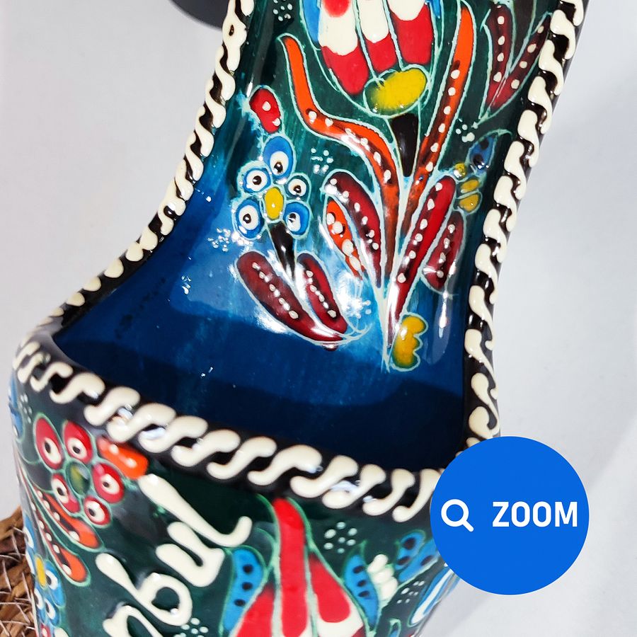 Ceramic wall decor, shoes (Terlik, blue) — handmade pottery, handmade ceramic, home decor, handmade gift, Turkish ceramic product image (5)