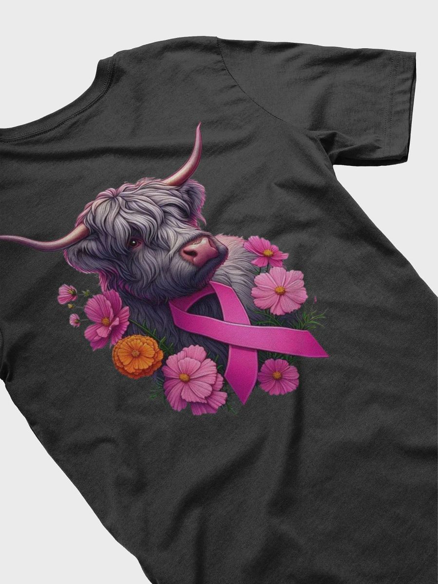 Highland Cow Floral Bliss Breast Cancer Awareness T-shirt product image (4)