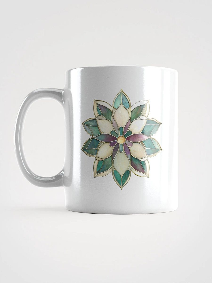 Stained Glass Water Lily White Glossy Mug product image (17)