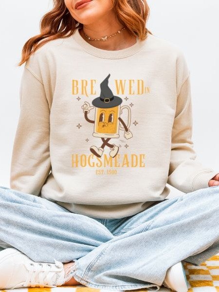 Brewed in Hogsmeade Cozy Retro Fall Sweathirt product image (3)