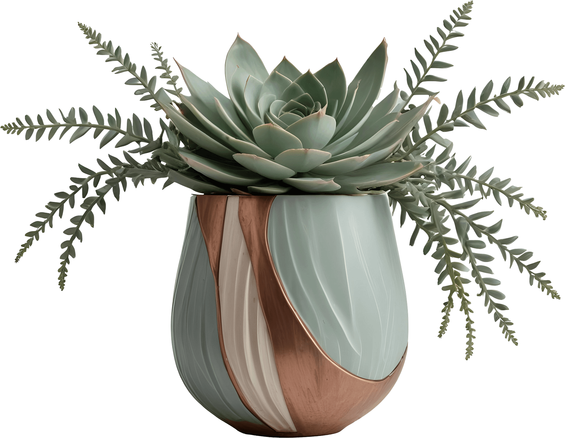 Art Deco Succulent Planter – Gatsby Grace PNG product image (1)