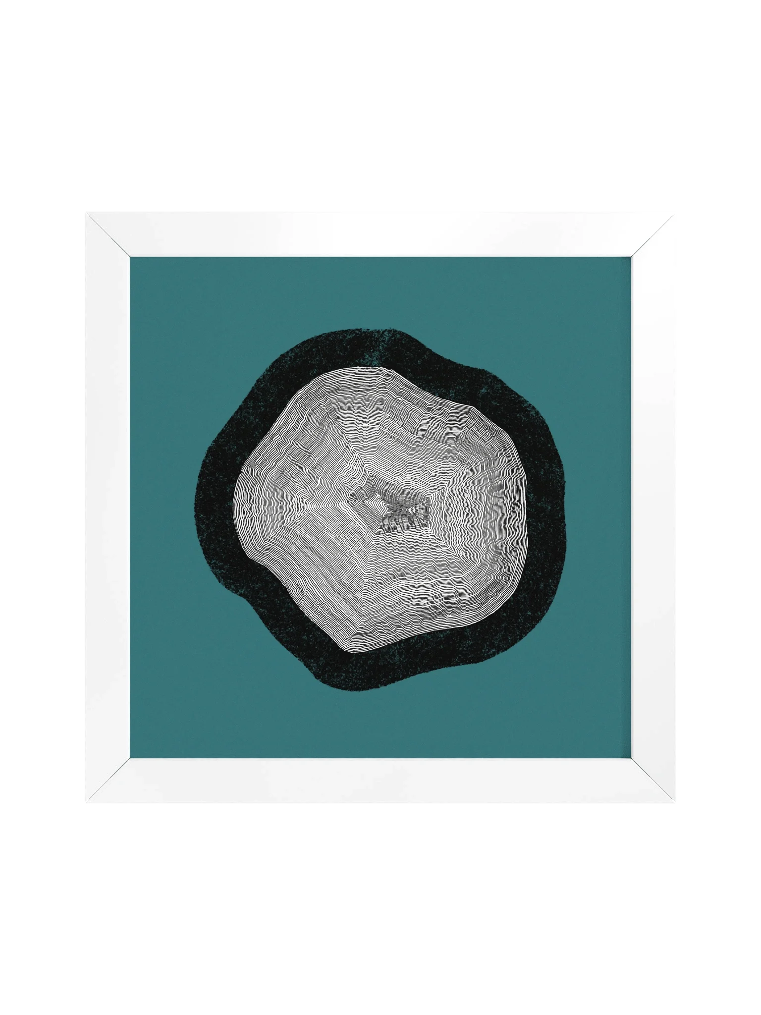 "Layers upon Layers" - Framed Minimalist Art Print - Teal product image (1)