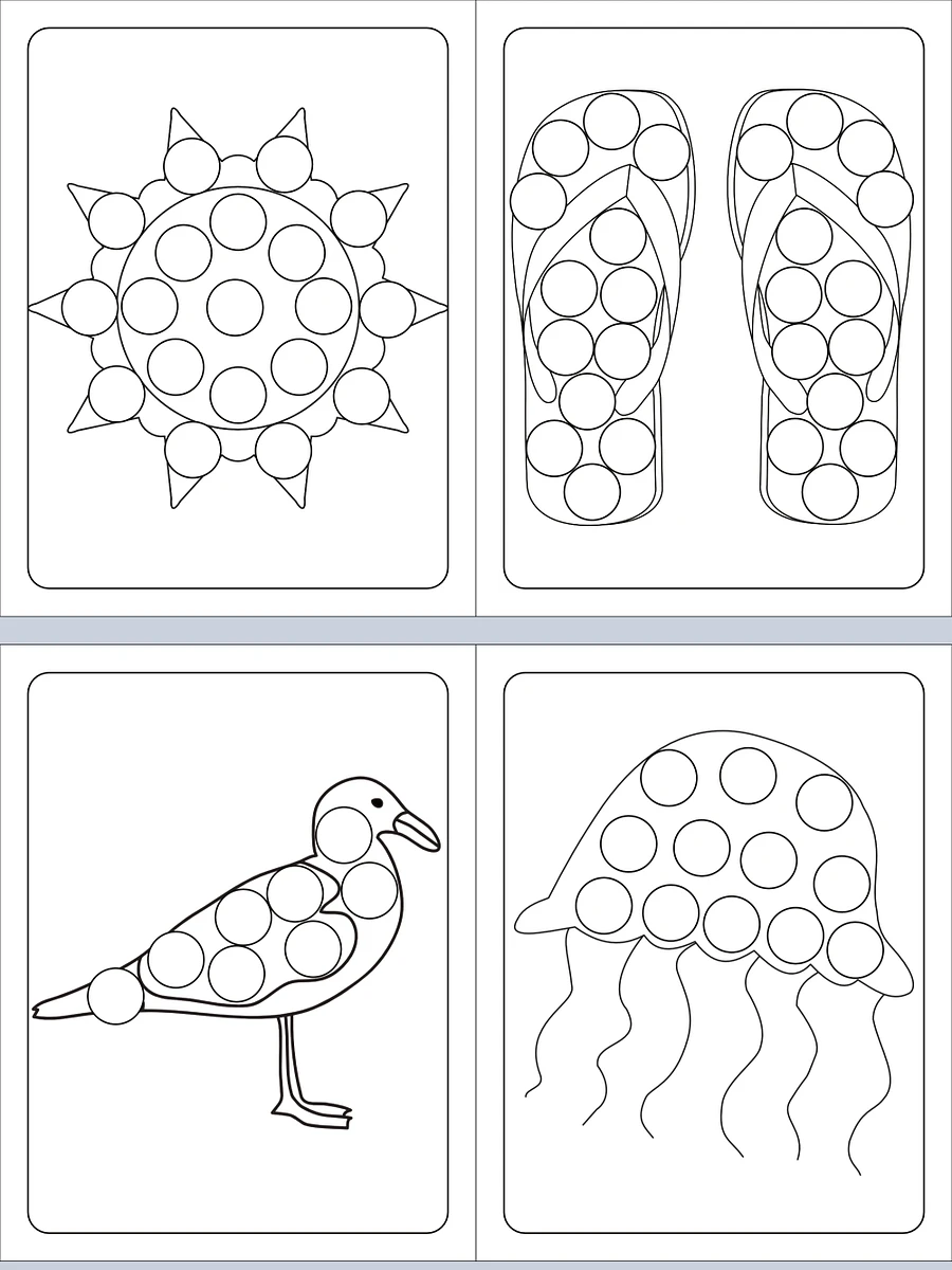 Printable Dot Marker Beach Coloring Pages product image (4)