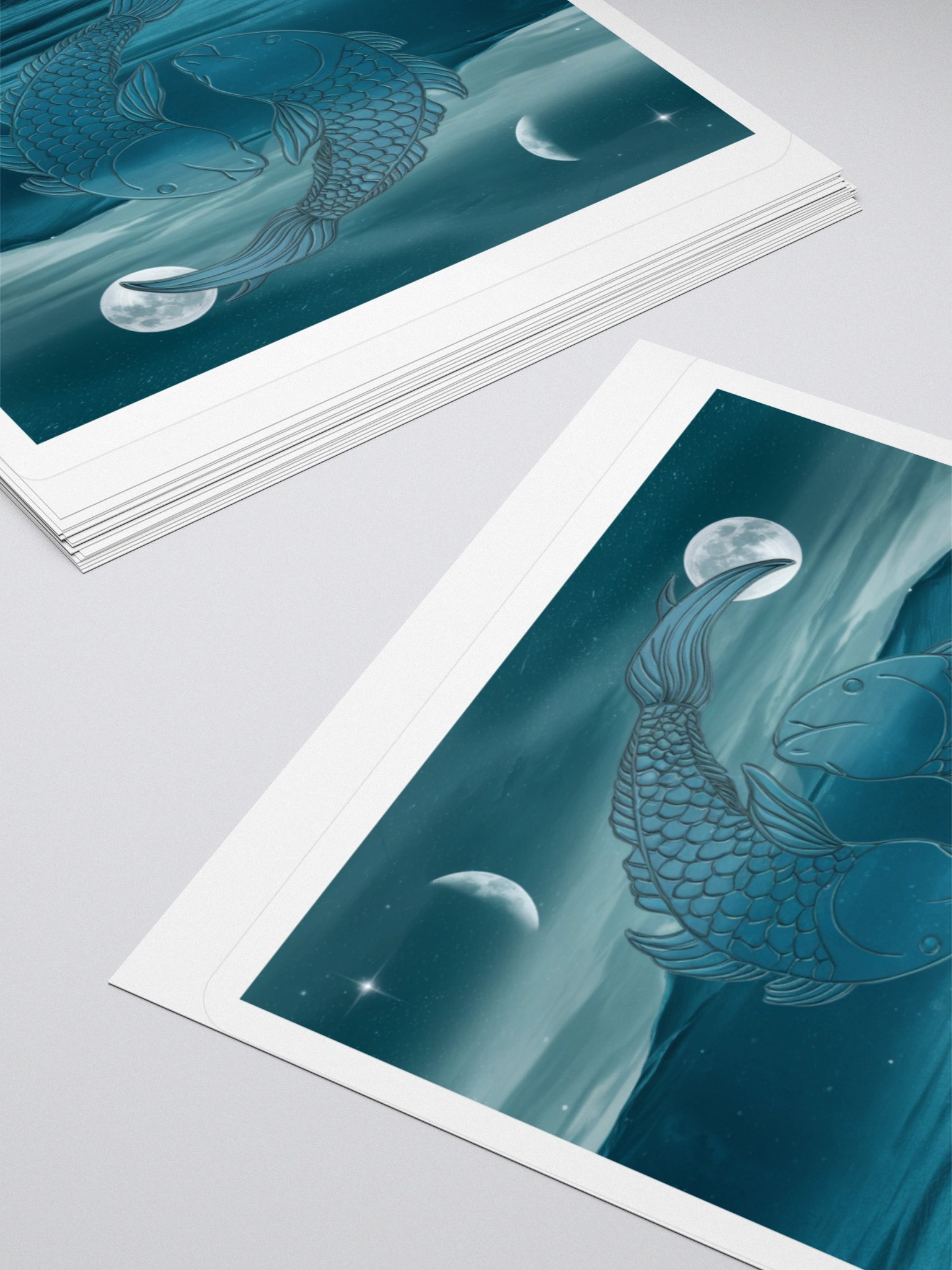 Exclusive Pisces Zodiac Sticker: Celestial Fish in Moonlit Seascape - Perfect for Cars, Laptops, and Astrology Lovers! product image (12)