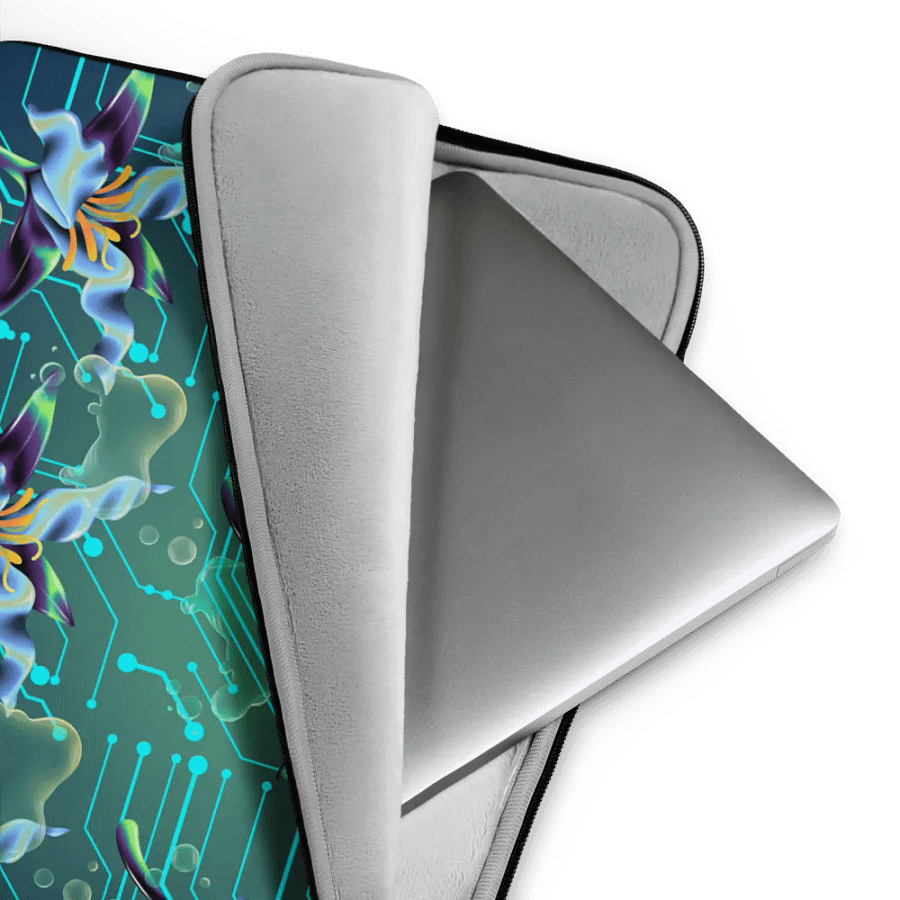 Meta magic teal design laptop cover for the techi men and ladies product image (3)