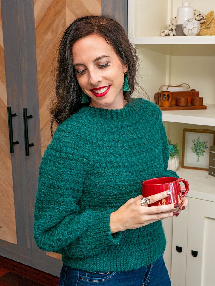 Macchiato Sweater Pattern Tutorial - Easy Puff Yoke Crochet Sweater (9 Sizes) product image (2)