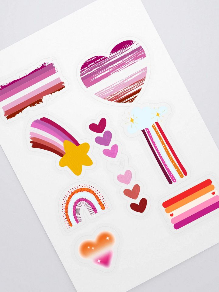 Lesbian Colors LGBTQ+ Full Sticker Sheet product image (1)