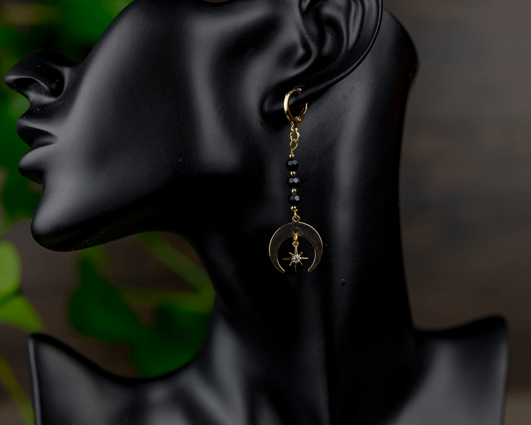 Gold Crescent Moon Earrings product image (2)