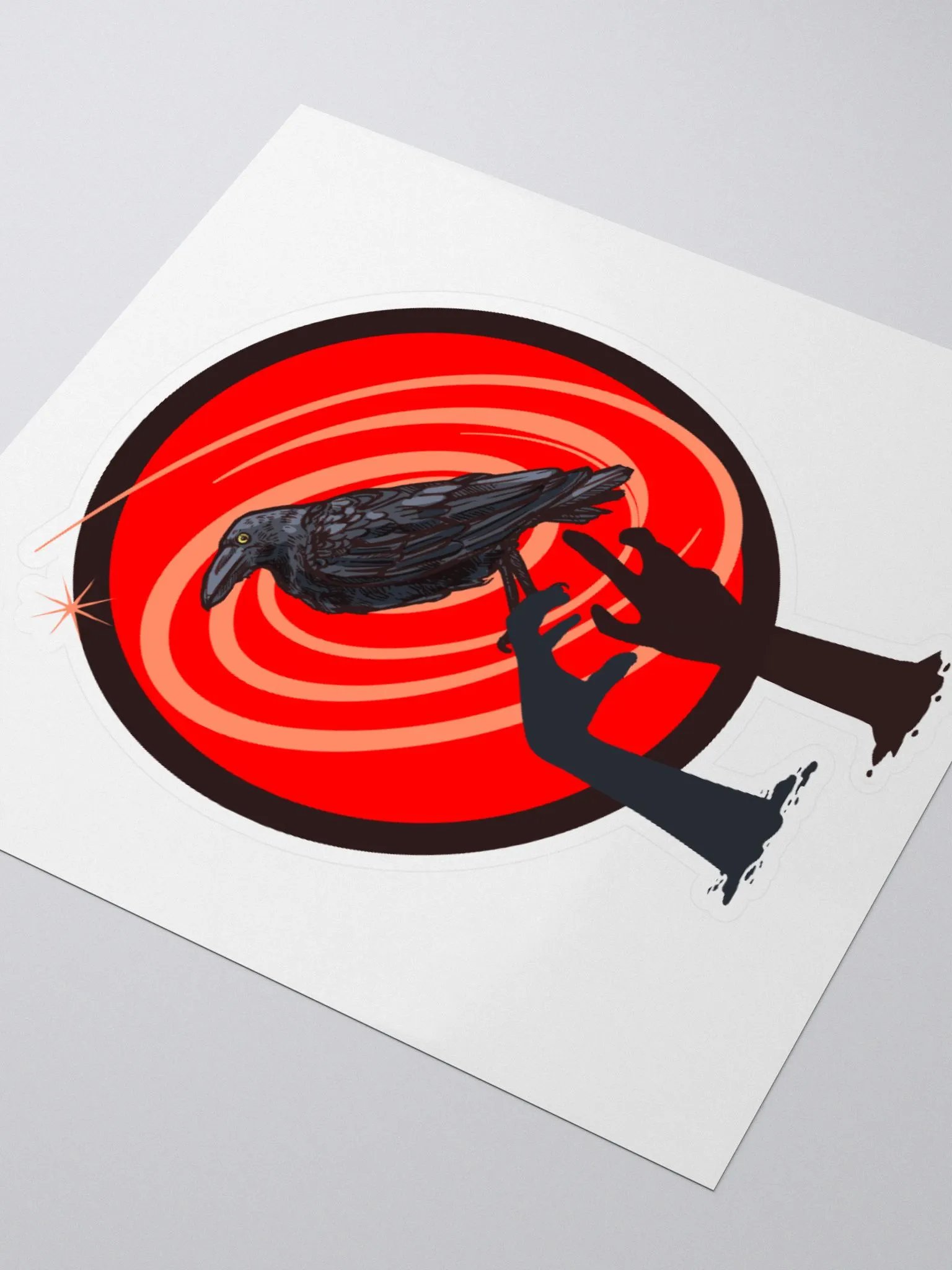 Blood Moon Zombie Raven Kiss Cut Stickers product image (3)